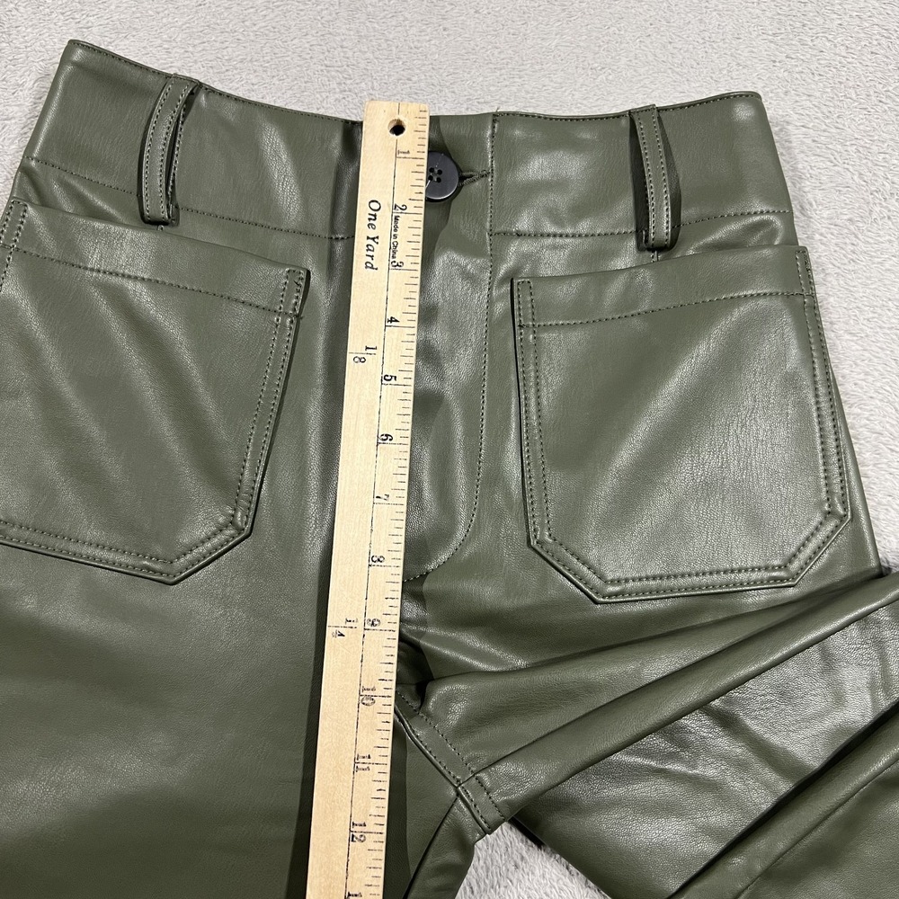 Maeve The Colette Pants Womens 26 Wide Leg Faux Leather Cropped Patch Pockets - Picture 5 of 12
